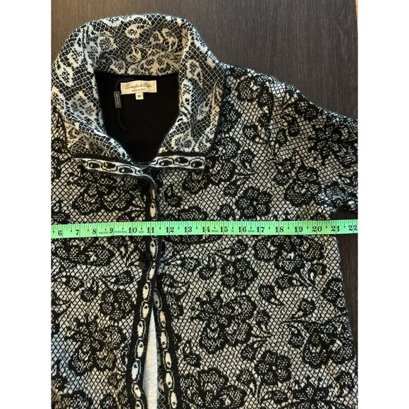 Le Maglie Di Sofia Floral Made In Italy 26% Wool Cardigan Sweater Size M - Picture 7 of 8